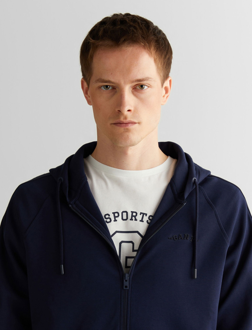 GANT Erkek Lacivert Regular Fit Kapüşonlu Sweatshirt