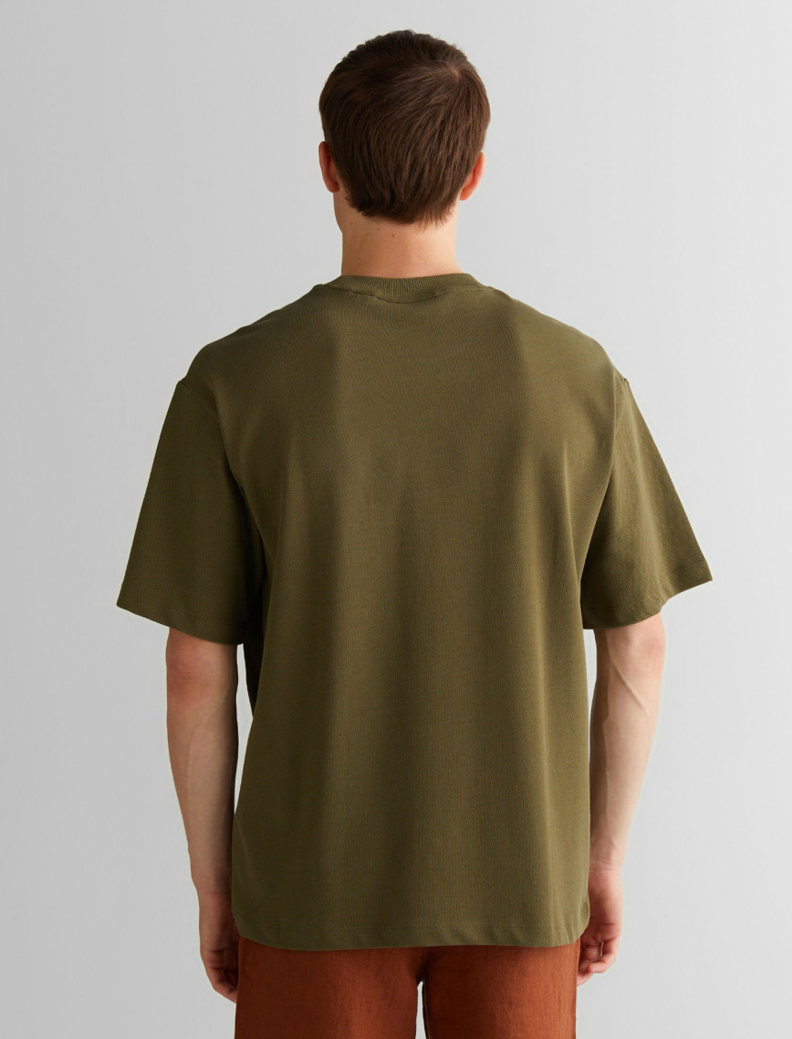 GANT Erkek Yeşil Relaxed Fit Bisiklet Yaka Logolu T-Shirt