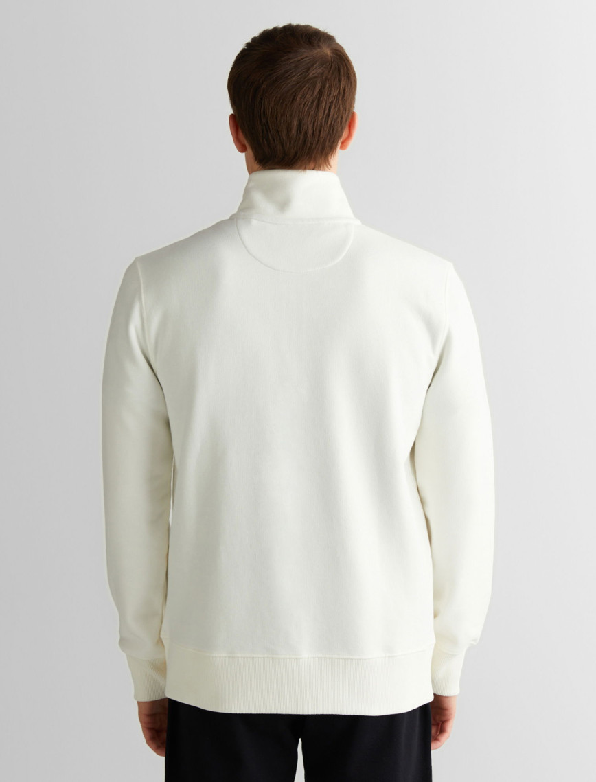 GANT Erkek Beyaz Regular Fit Fermuarlı Sweatshirt GANT Erkek Beyaz Regular Fit Fermuarlı Sweatshirt