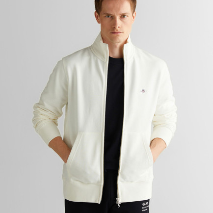 GANT Erkek Beyaz Regular Fit Fermuarlı Sweatshirt GANT Erkek Beyaz Regular Fit Fermuarlı Sweatshirt