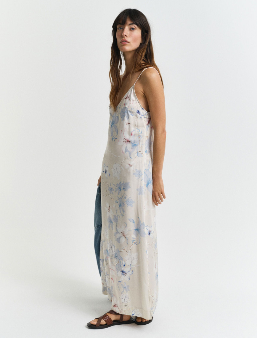 GANT Kadın Pembe Regular Fit V Yaka Desenli Elbise GANT Kadın Pembe Regular Fit V Yaka Desenli Elbise