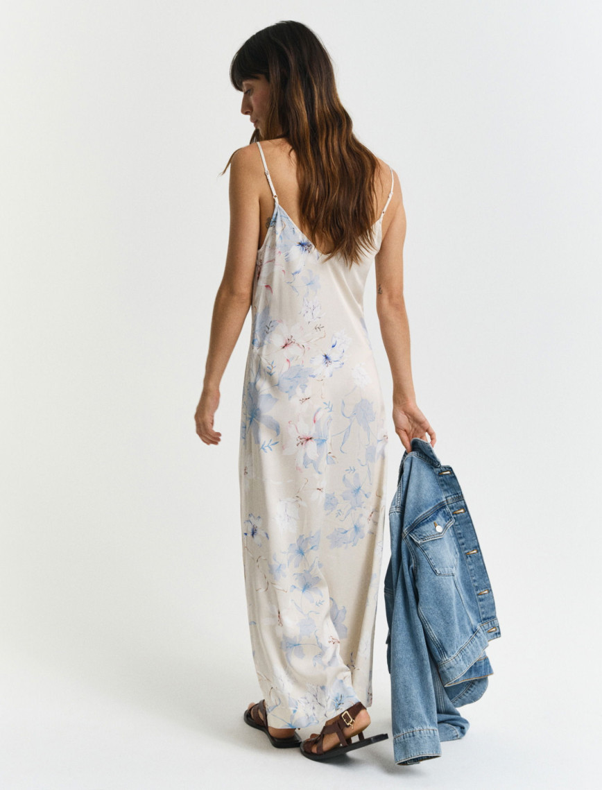 GANT Kadın Pembe Regular Fit V Yaka Desenli Elbise GANT Kadın Pembe Regular Fit V Yaka Desenli Elbise