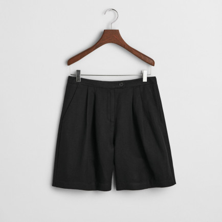 GANT Kadın Siyah Relaxed Fit Keten Şort