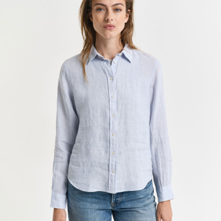 GANT Kadın Mavi Regular Fit Klasik Yaka Gömlek