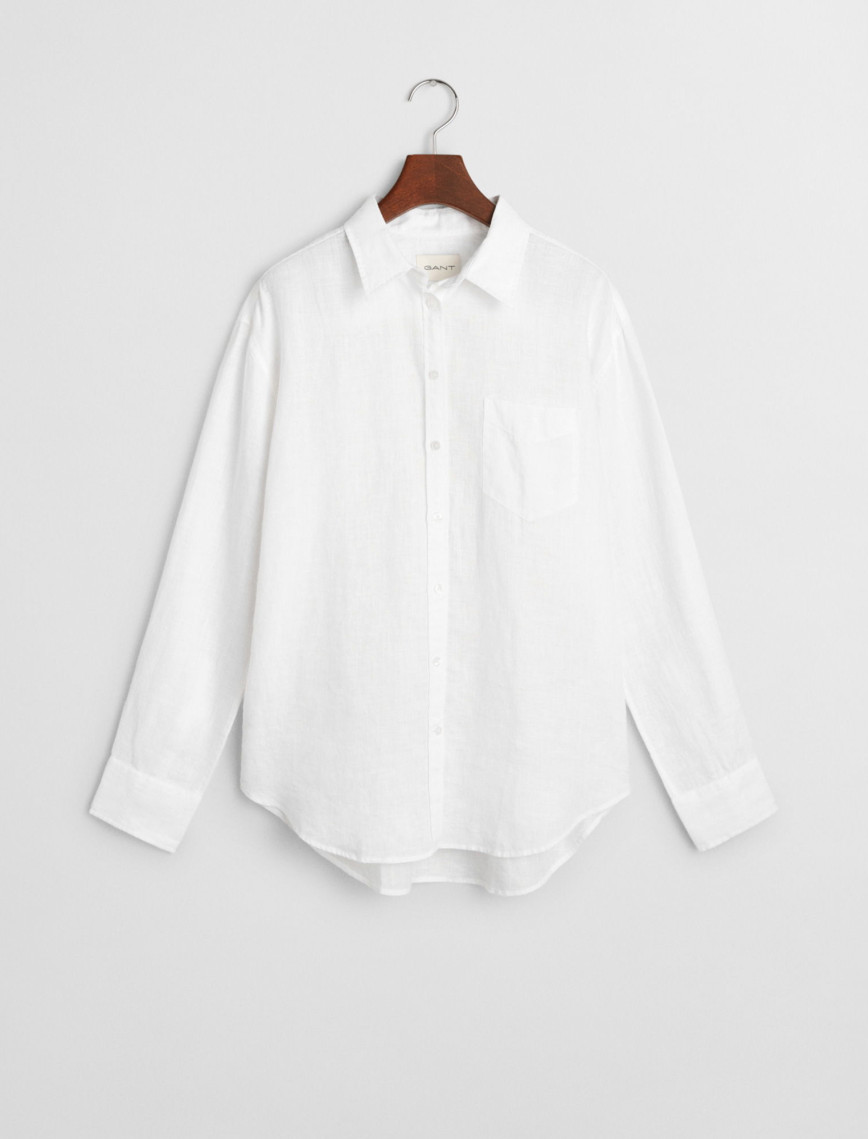 GANT Kadın Beyaz Relaxed Fit Klasik Yaka Gömlek GANT Kadın Beyaz Relaxed Fit Klasik Yaka Gömlek
