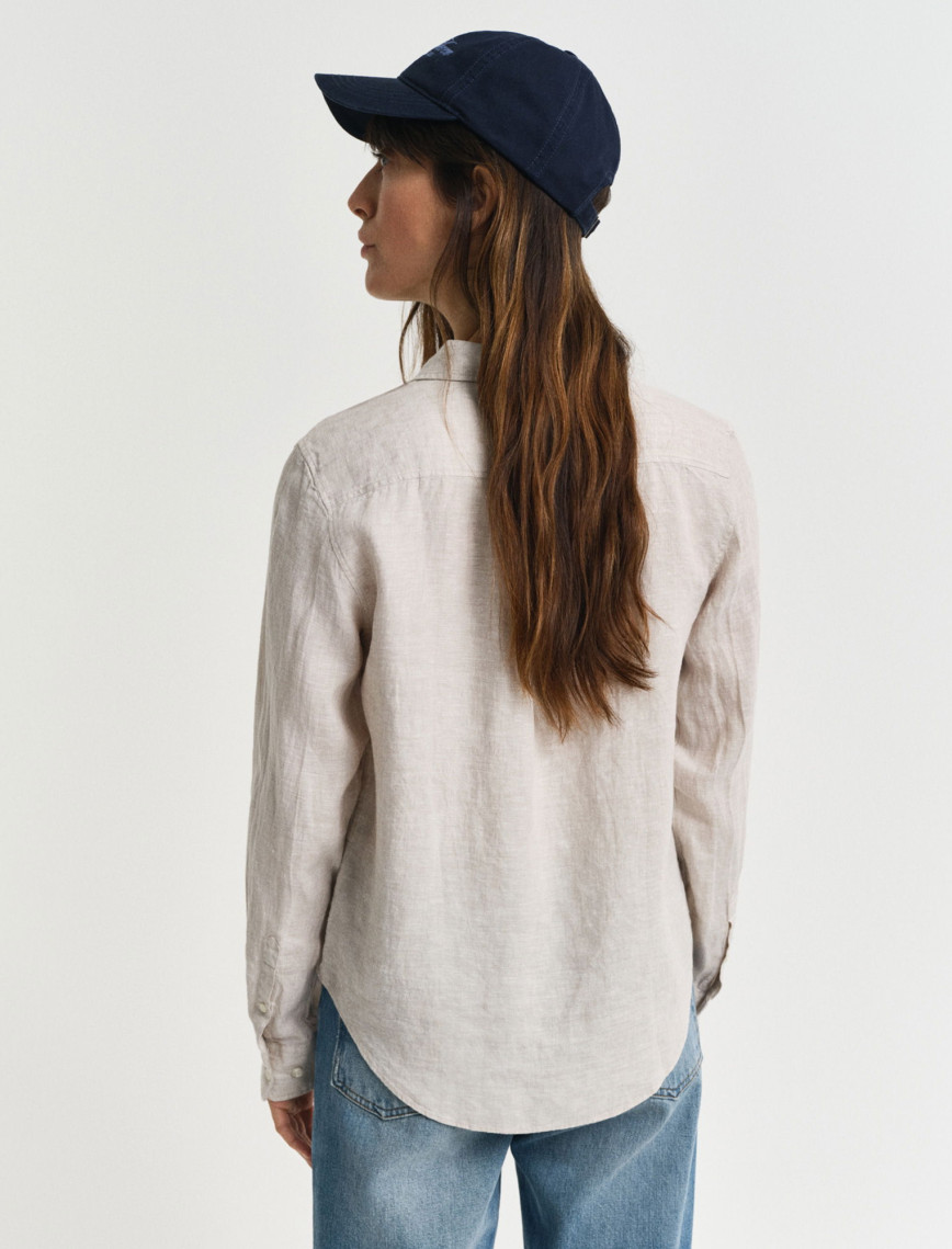 GANT Kadın Bej Regular Fit Klasik Yaka Gömlek GANT Kadın Bej Regular Fit Klasik Yaka Gömlek