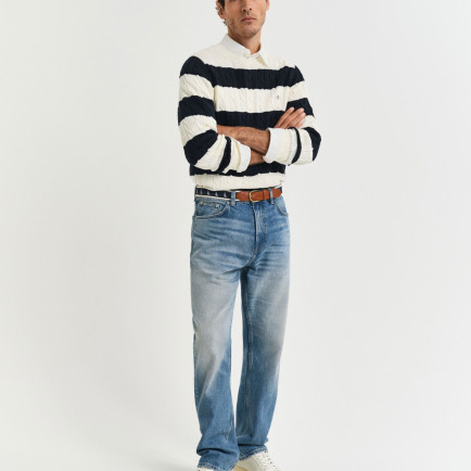 GANT Erkek Mavi Straight Fit Pantolon GANT Erkek Mavi Straight Fit Pantolon