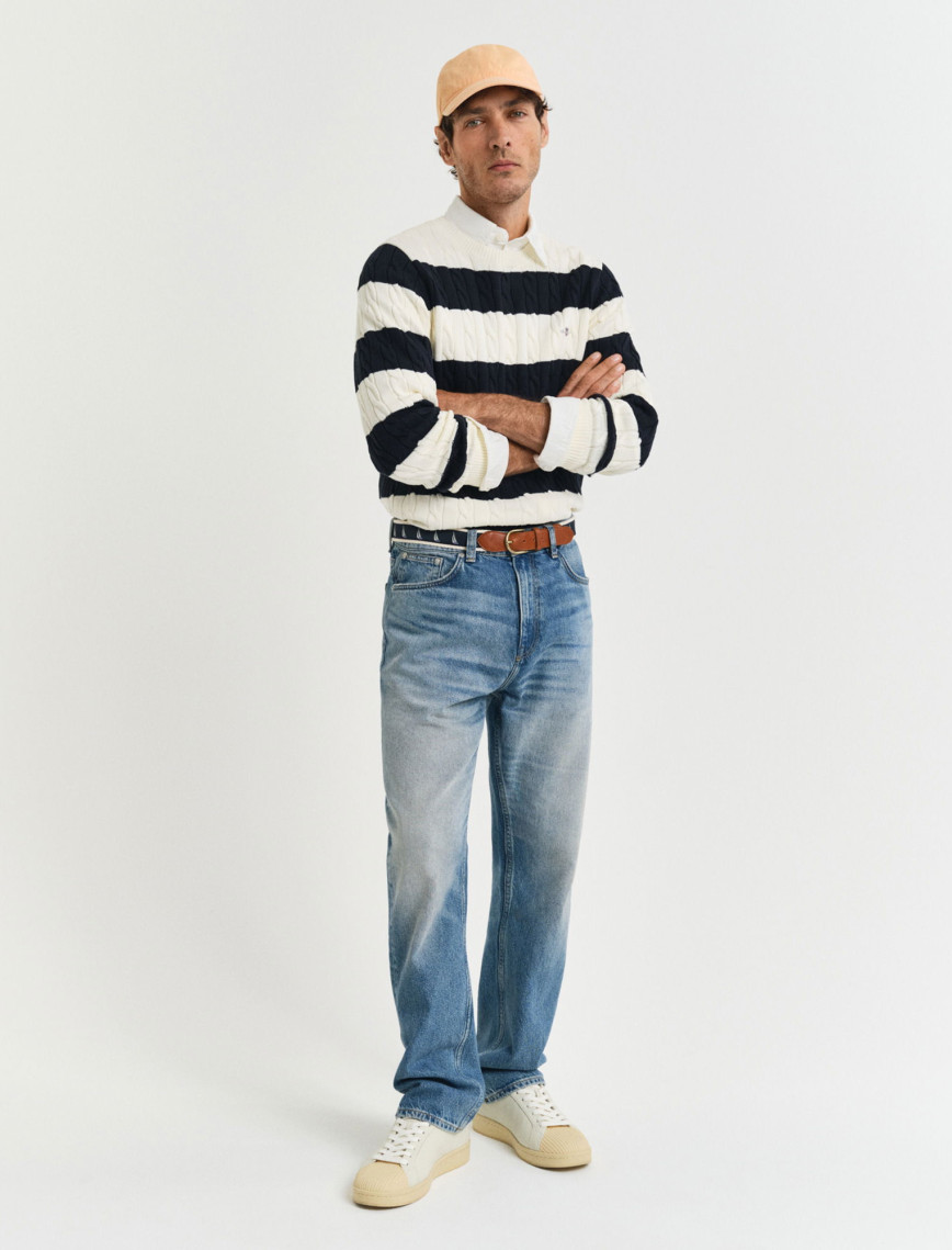 GANT Erkek Mavi Straight Fit Pantolon GANT Erkek Mavi Straight Fit Pantolon