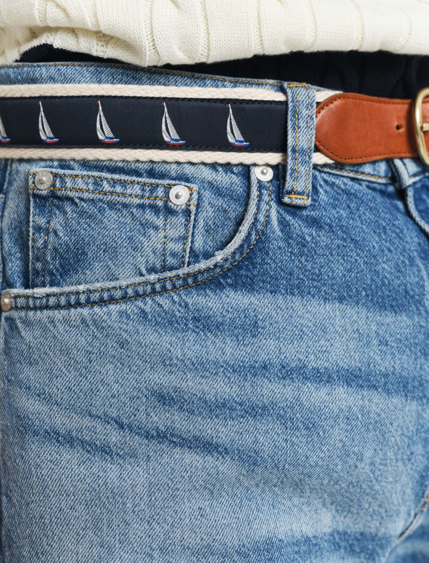 GANT Erkek Mavi Straight Fit Pantolon GANT Erkek Mavi Straight Fit Pantolon