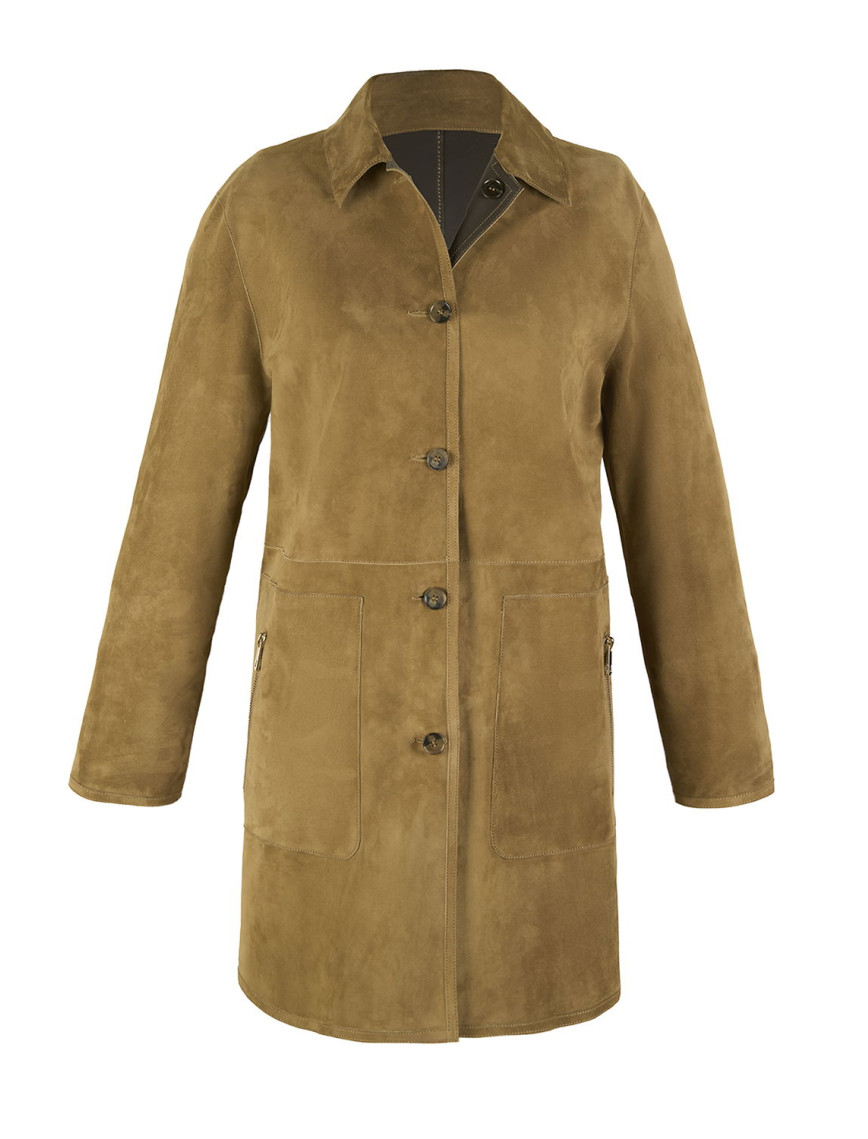 Simonetta Yeşil Kadın Çift Taraflı Deri Pardösü Simonetta Yeşil Kadın Çift Taraflı Deri Pardösü