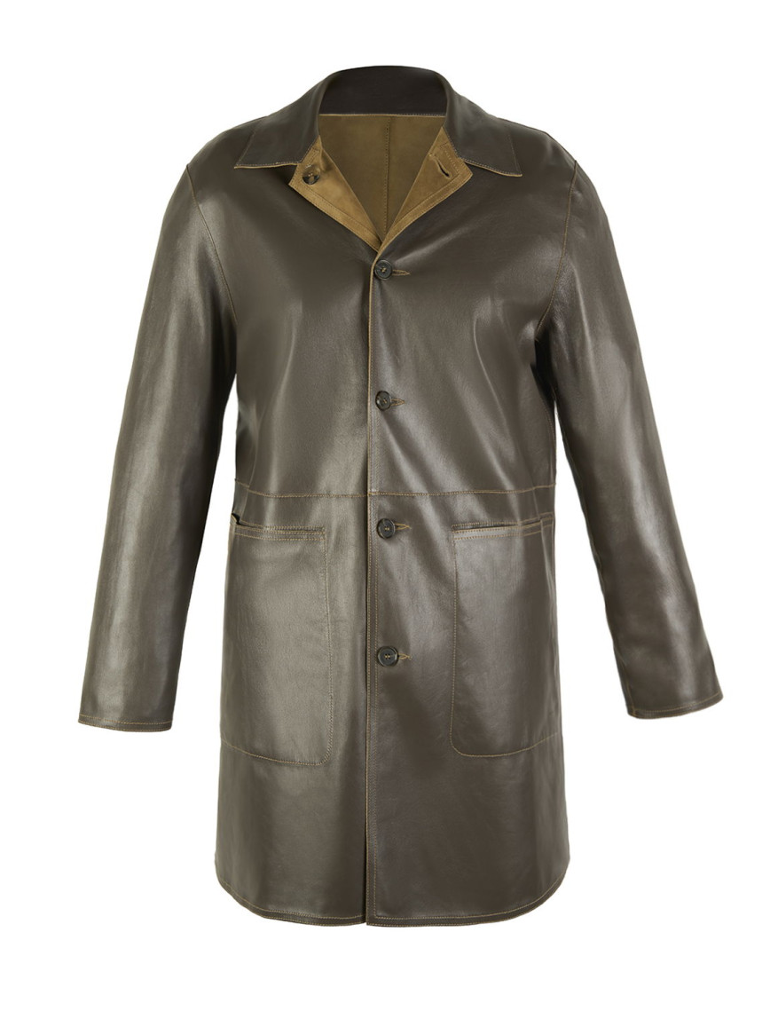 Simonetta Yeşil Kadın Çift Taraflı Deri Pardösü Simonetta Yeşil Kadın Çift Taraflı Deri Pardösü