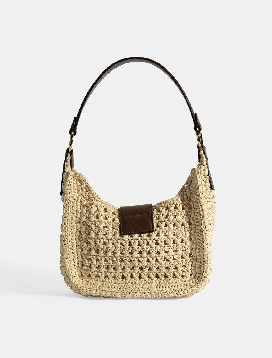 Kadın Bej Monogram Logolu Omuz Çantası Kadın Bej Monogram Logolu Omuz Çantası