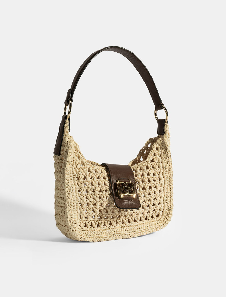 Kadın Bej Monogram Logolu Omuz Çantası Kadın Bej Monogram Logolu Omuz Çantası