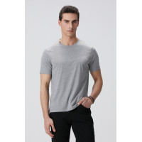 Network Erkek Gri Melanj Basic T-shirt