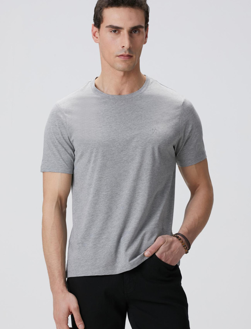 Network Erkek Gri Melanj Basic T-shirt Network Erkek Gri Melanj Basic T-shirt