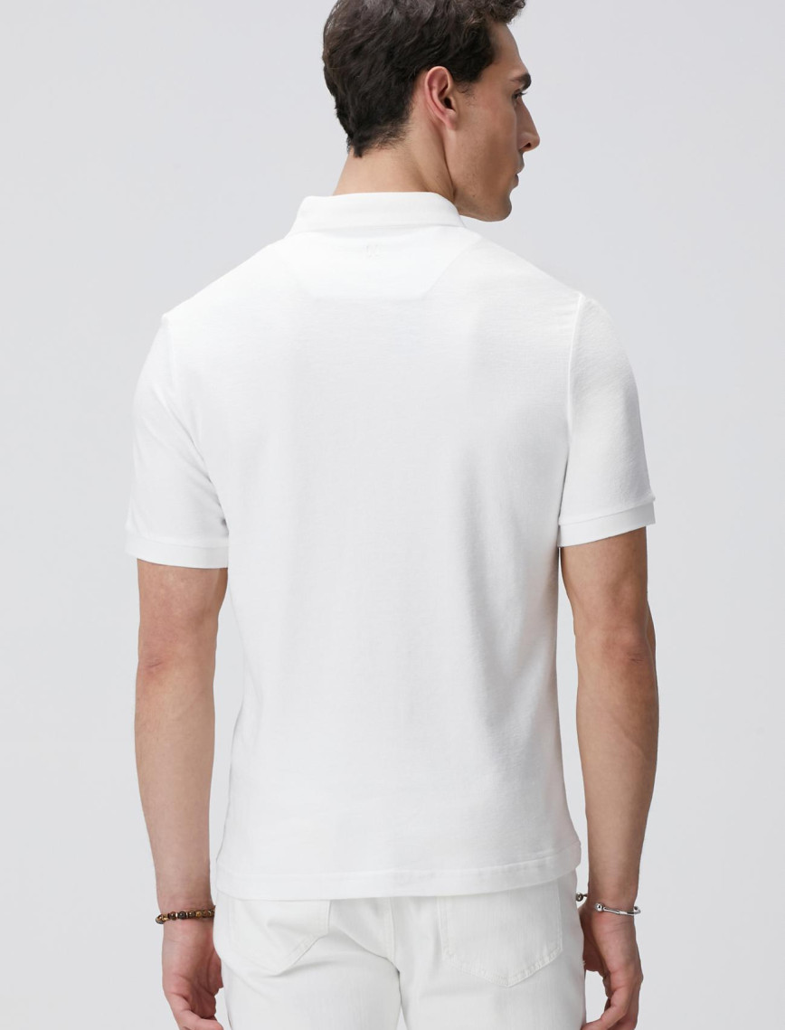 Network Erkek Kırık Beyaz Polo Yaka T-shirt Network Erkek Kırık Beyaz Polo Yaka T-shirt