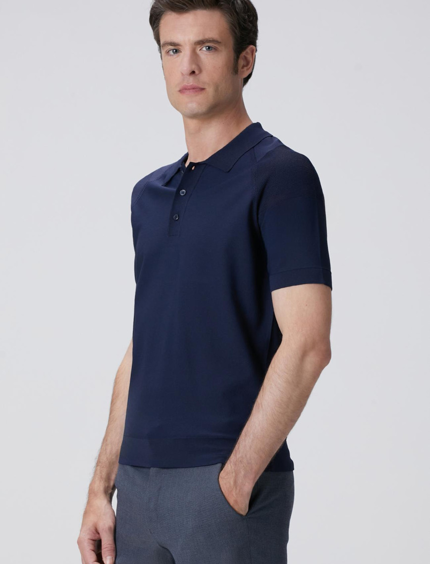 Network Erkek Lacivert Polo Yaka Triko Network Erkek Lacivert Polo Yaka Triko