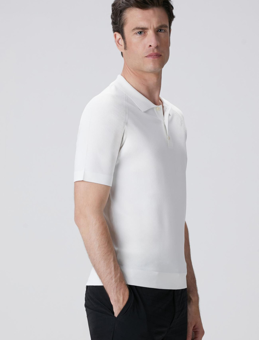 Network Erkek Kırık Beyaz Polo Yaka Triko Network Erkek Kırık Beyaz Polo Yaka Triko