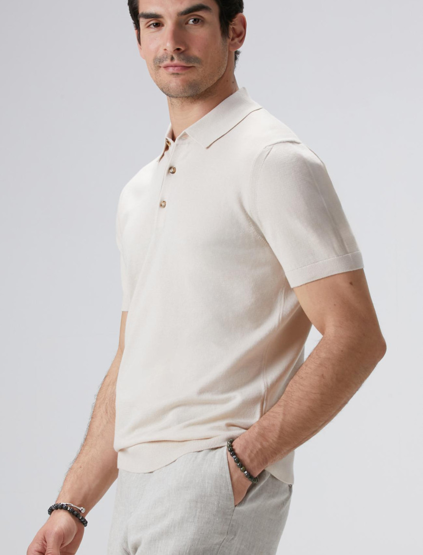 Network Erkek Bej Polo Yaka Basic Kazak