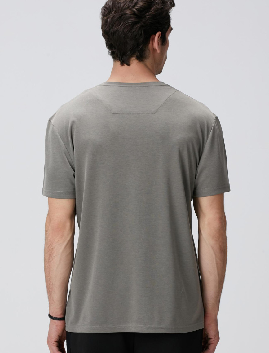 Network Erkek Haki Basic T-shirt