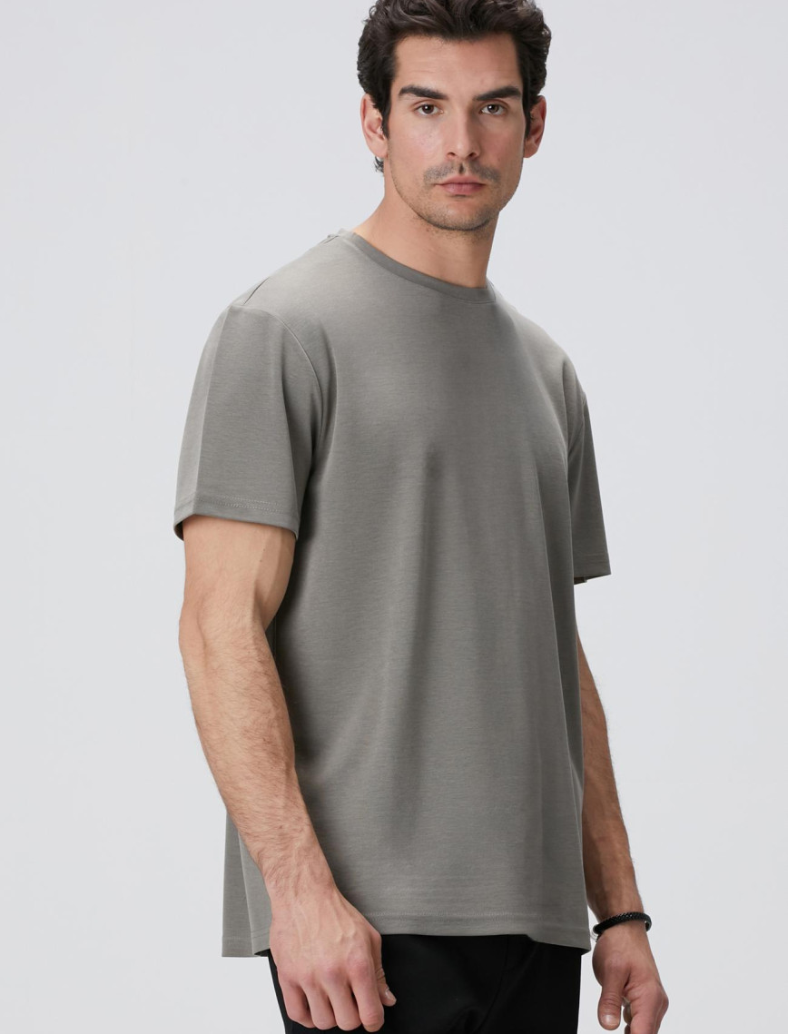 Network Erkek Haki Basic T-shirt