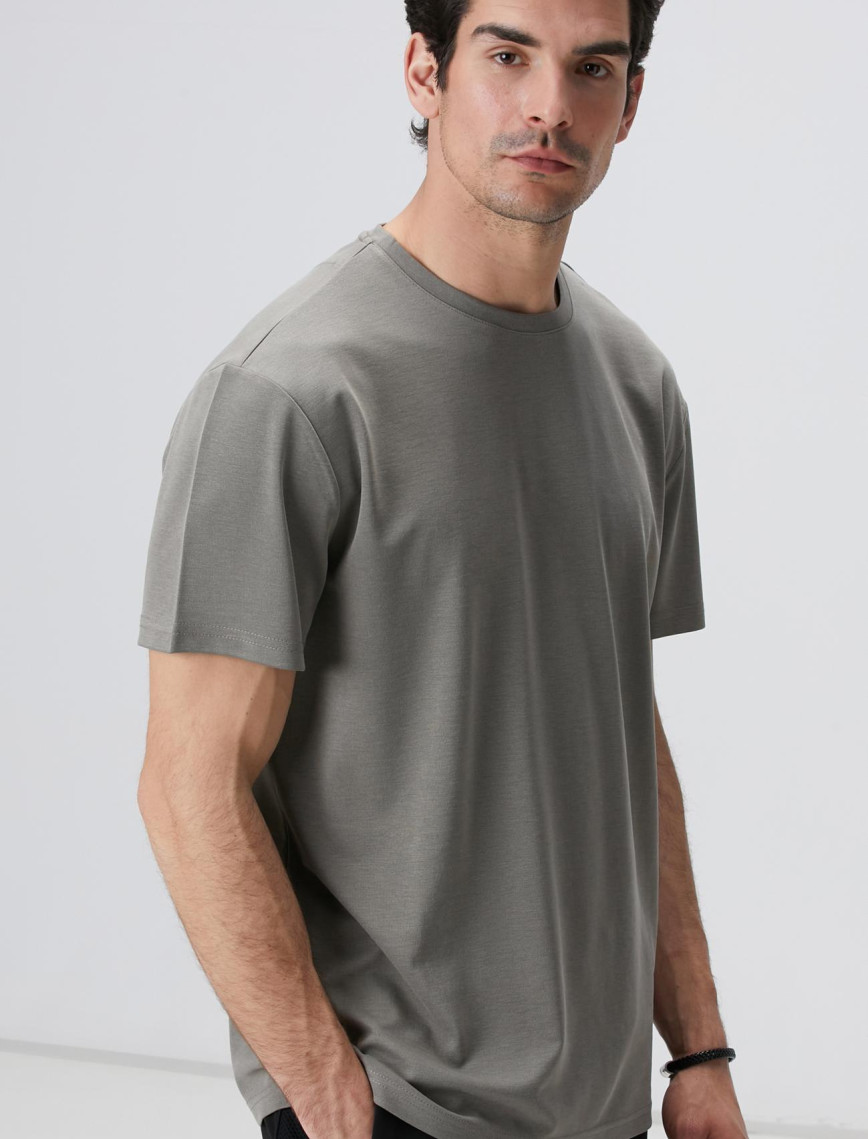 Network Erkek Haki Basic T-shirt