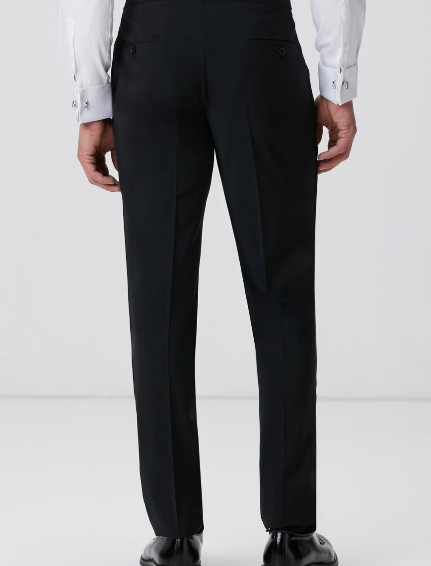 Network Erkek Siyah Yün Karışımlı Smokin Pantolon Network Erkek Siyah Yün Karışımlı Smokin Pantolon