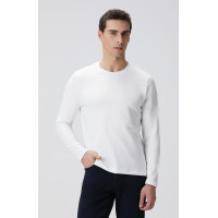 Network Erkek Kırık Beyaz Uzun Kollu Pamuk T-shirt Network Erkek Kırık Beyaz Uzun Kollu Pamuk T-shirt