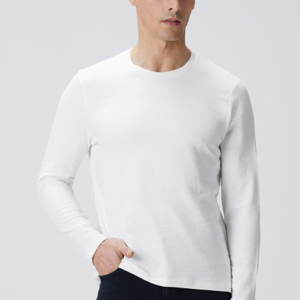 Network Erkek Kırık Beyaz Uzun Kollu Pamuk T-shirt Network Erkek Kırık Beyaz Uzun Kollu Pamuk T-shirt