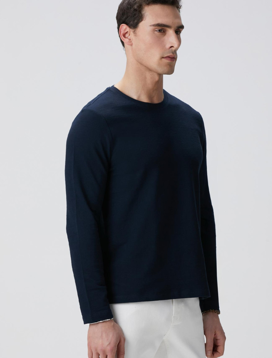 Network Erkek Lacivert Uzun Kollu Pamuk T-shirt Network Erkek Lacivert Uzun Kollu Pamuk T-shirt