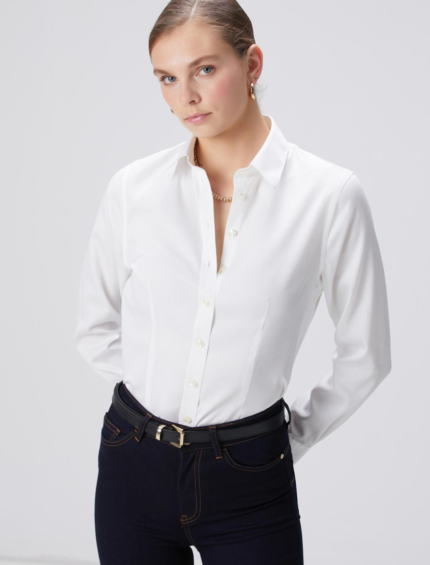 Network Kadın Non-Iron Beyaz Gömlek Network Kadın Non-Iron Beyaz Gömlek