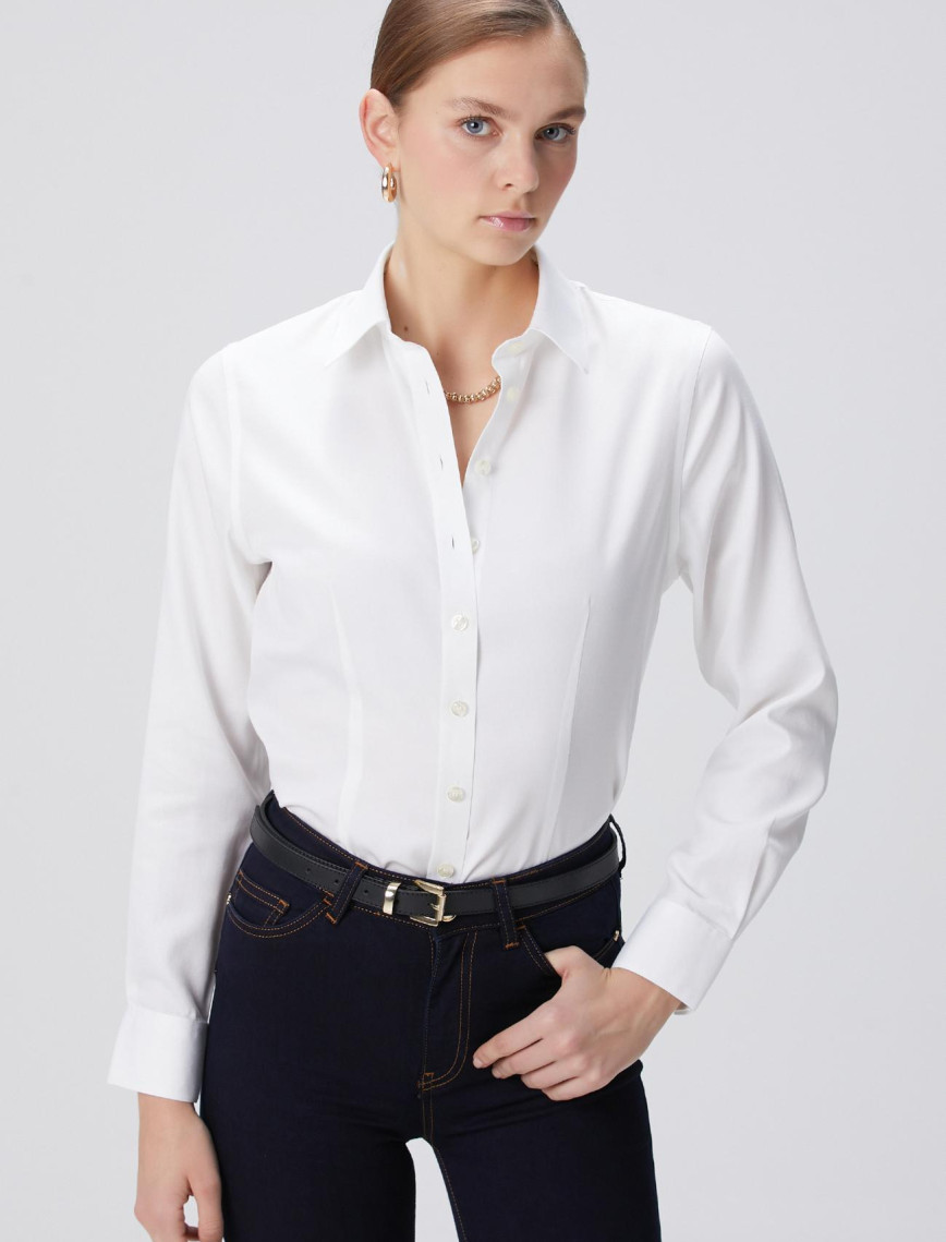 Network Kadın Non-Iron Beyaz Gömlek Network Kadın Non-Iron Beyaz Gömlek