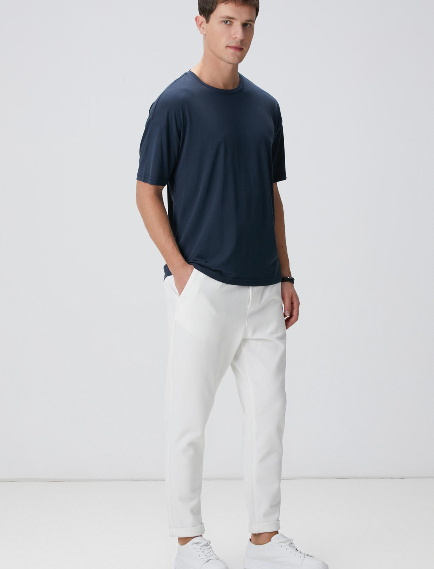 Network Erkek Lacivert Modal Karışımlı T-shirt Network Erkek Lacivert Modal Karışımlı T-shirt