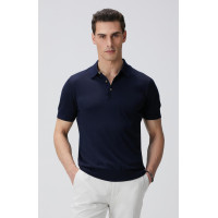 Network Erkek Lacivert Polo Yaka Kazak