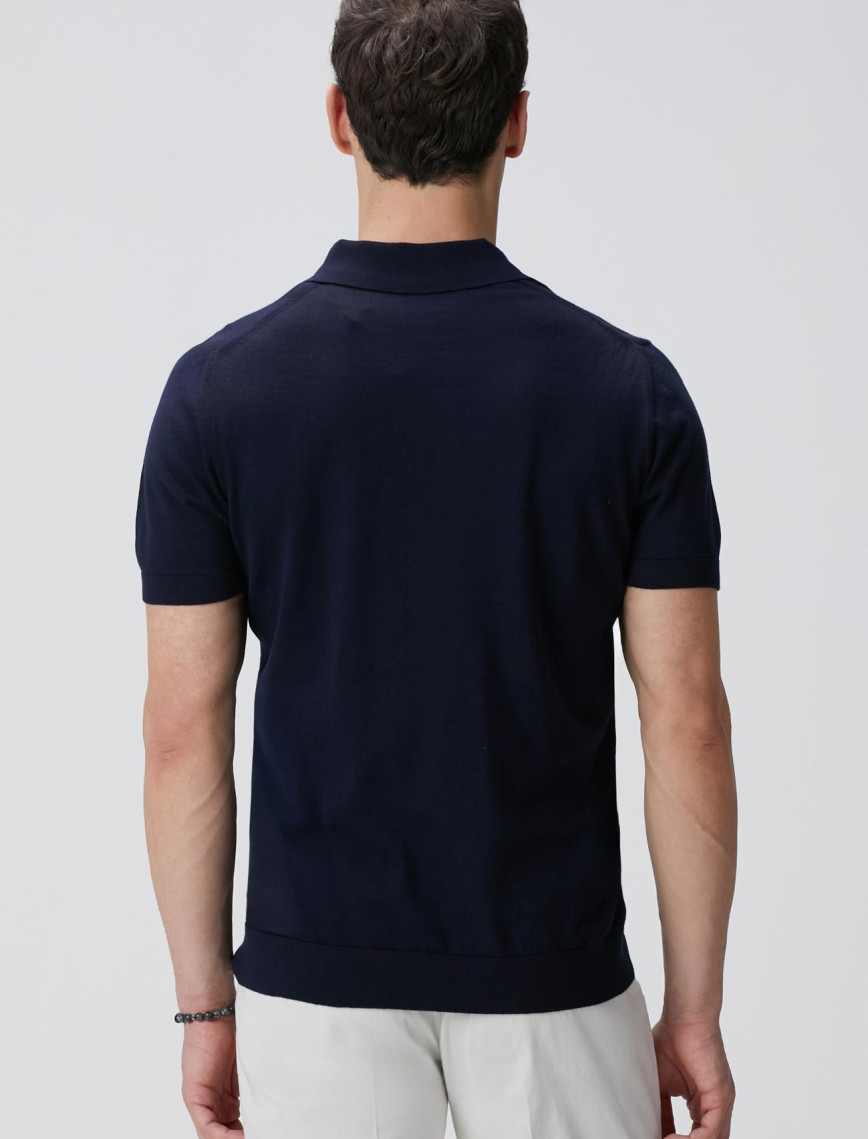 Network Erkek Lacivert Polo Yaka Kazak Network Erkek Lacivert Polo Yaka Kazak