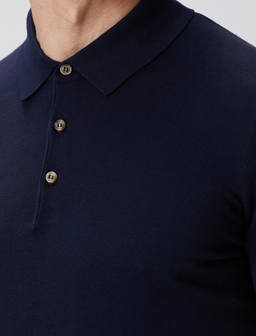 Network Erkek Lacivert Polo Yaka Kazak Network Erkek Lacivert Polo Yaka Kazak