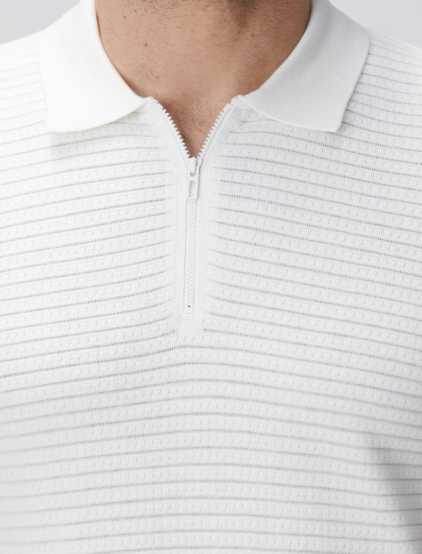 Network Erkek Kırık Beyaz Polo Triko Kazak Network Erkek Kırık Beyaz Polo Triko Kazak