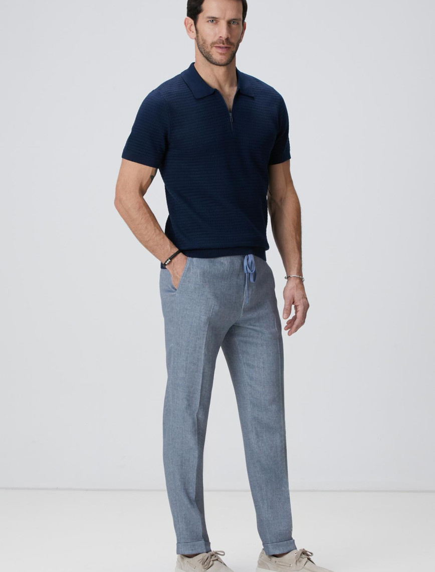 Network Erkek Lacivert Polo Yaka Kazak Network Erkek Lacivert Polo Yaka Kazak