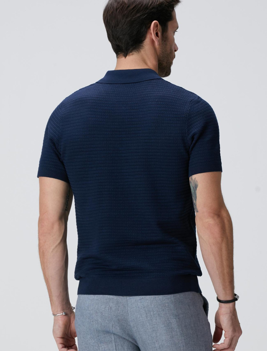 Network Erkek Lacivert Polo Yaka Kazak Network Erkek Lacivert Polo Yaka Kazak