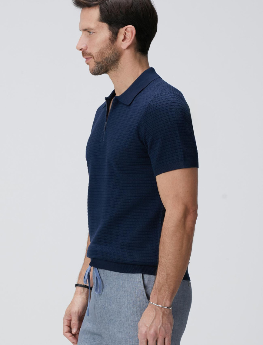 Network Erkek Lacivert Polo Yaka Kazak Network Erkek Lacivert Polo Yaka Kazak