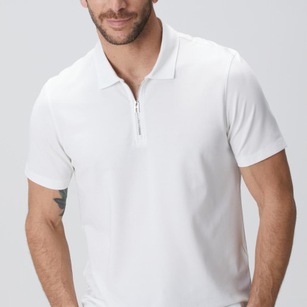 Network Erkek N-Tech Beyaz Polo Yaka Merserize T-shirt Network Erkek N-Tech Beyaz Polo Yaka Merserize T-shirt