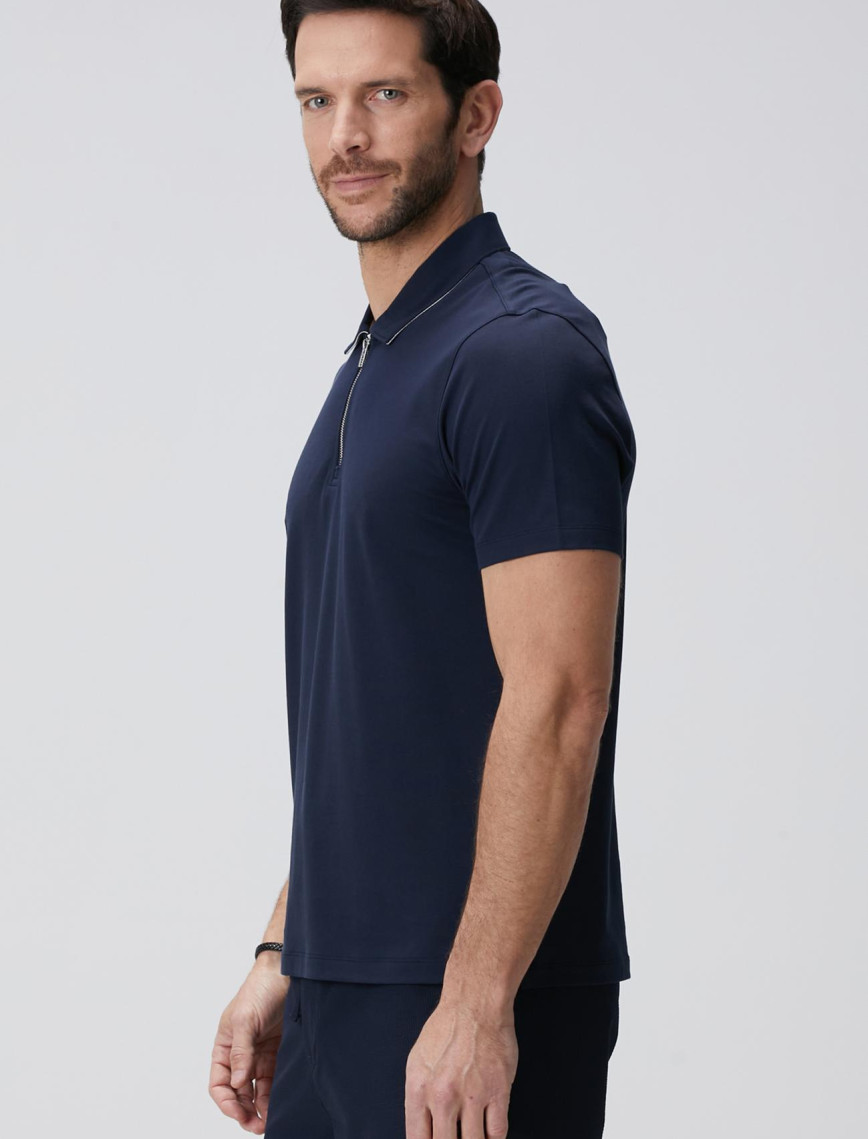 Network Erkek N-Tech Lacivert Polo Yaka Merserize T-shirt Network Erkek N-Tech Lacivert Polo Yaka Merserize T-shirt