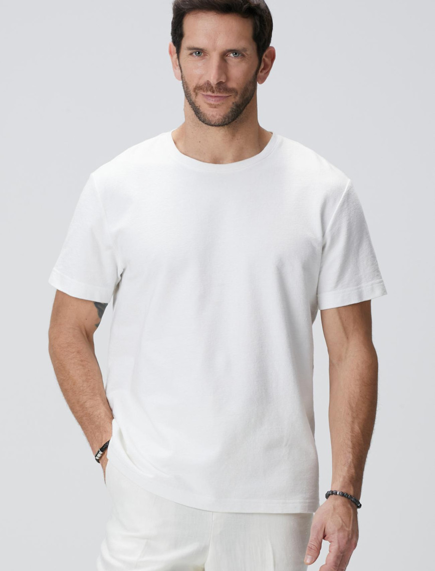 Network Erkek Kırık Beyaz T-shirt Network Erkek Kırık Beyaz T-shirt