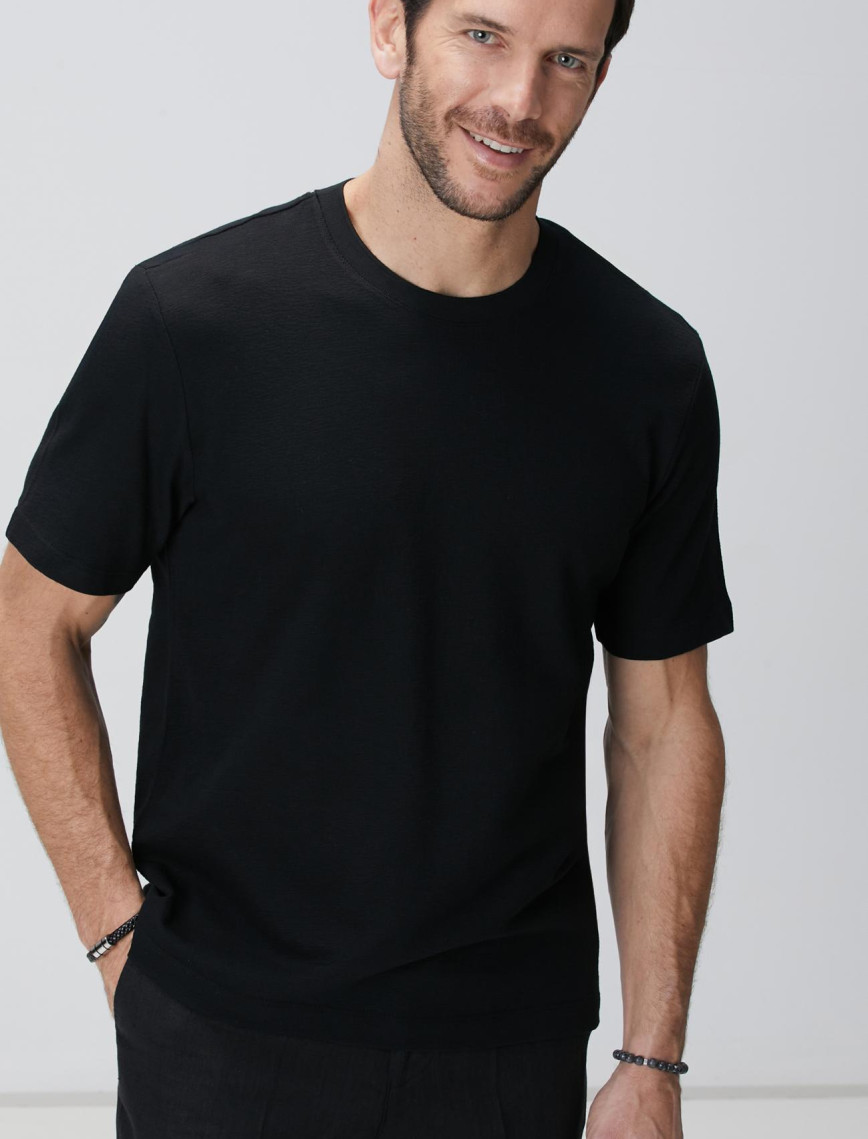 Network Erkek Lacivert Jakarlı T-shirt Network Erkek Lacivert Jakarlı T-shirt