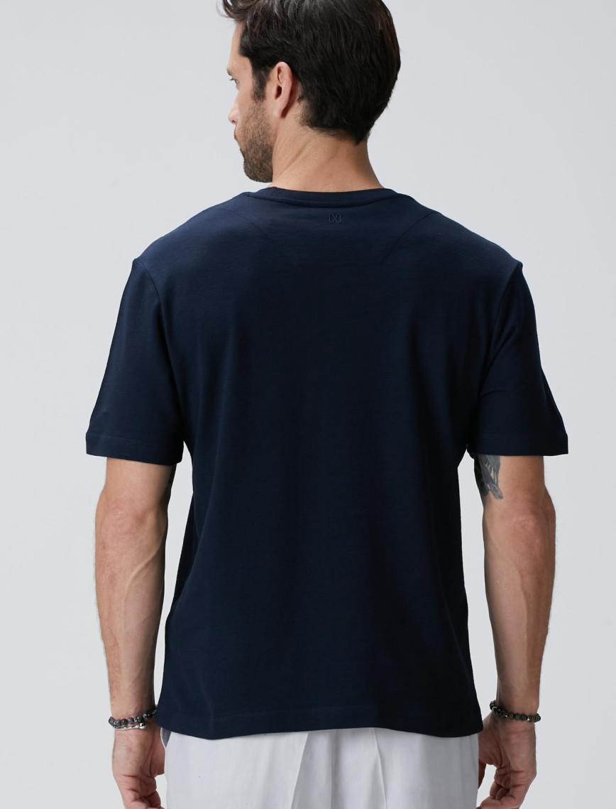 Network Erkek Lacivert Jakarlı T-shirt Network Erkek Lacivert Jakarlı T-shirt