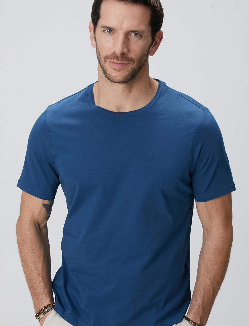 Network Erkek Indigo Basic T-shirt Network Erkek Indigo Basic T-shirt