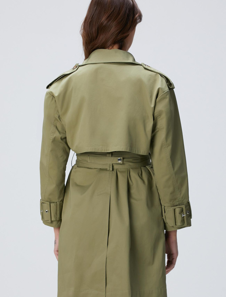 Network Kadın Haki Kemerli Pardösü Network Kadın Haki Kemerli Pardösü