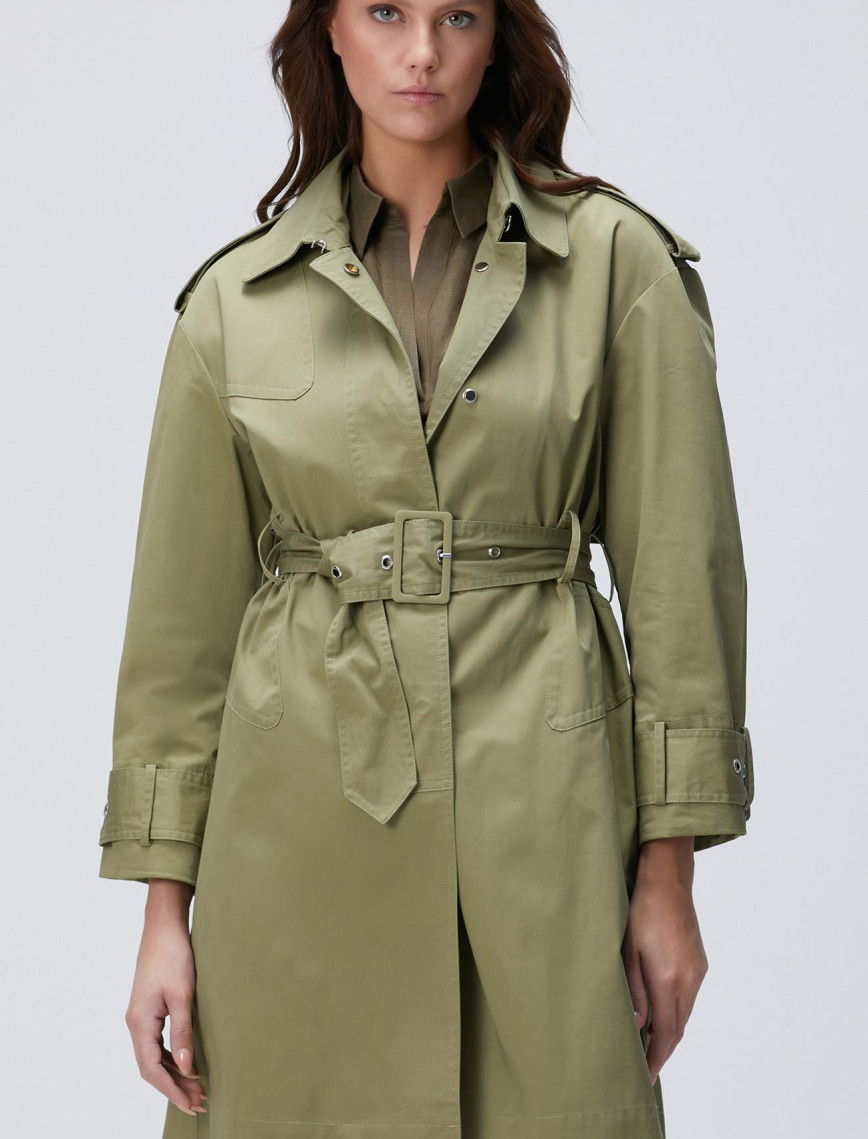 Network Kadın Haki Kemerli Pardösü Network Kadın Haki Kemerli Pardösü