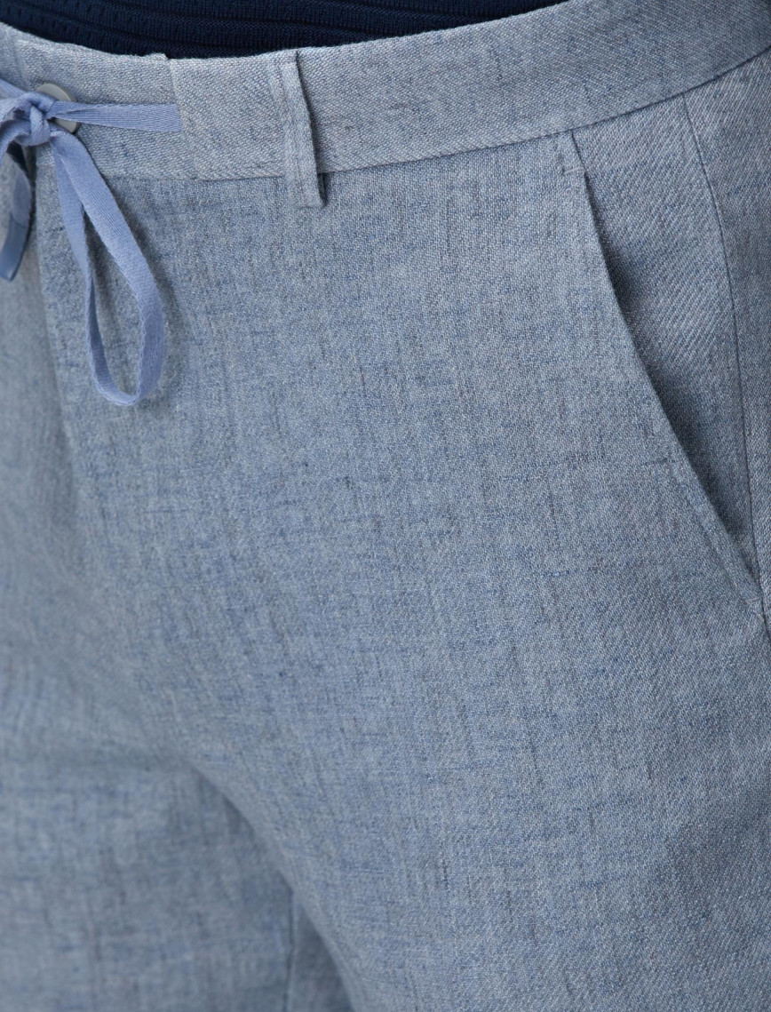 Network Erkek Mavi Keten Karışımlı Pantolon Network Erkek Mavi Keten Karışımlı Pantolon