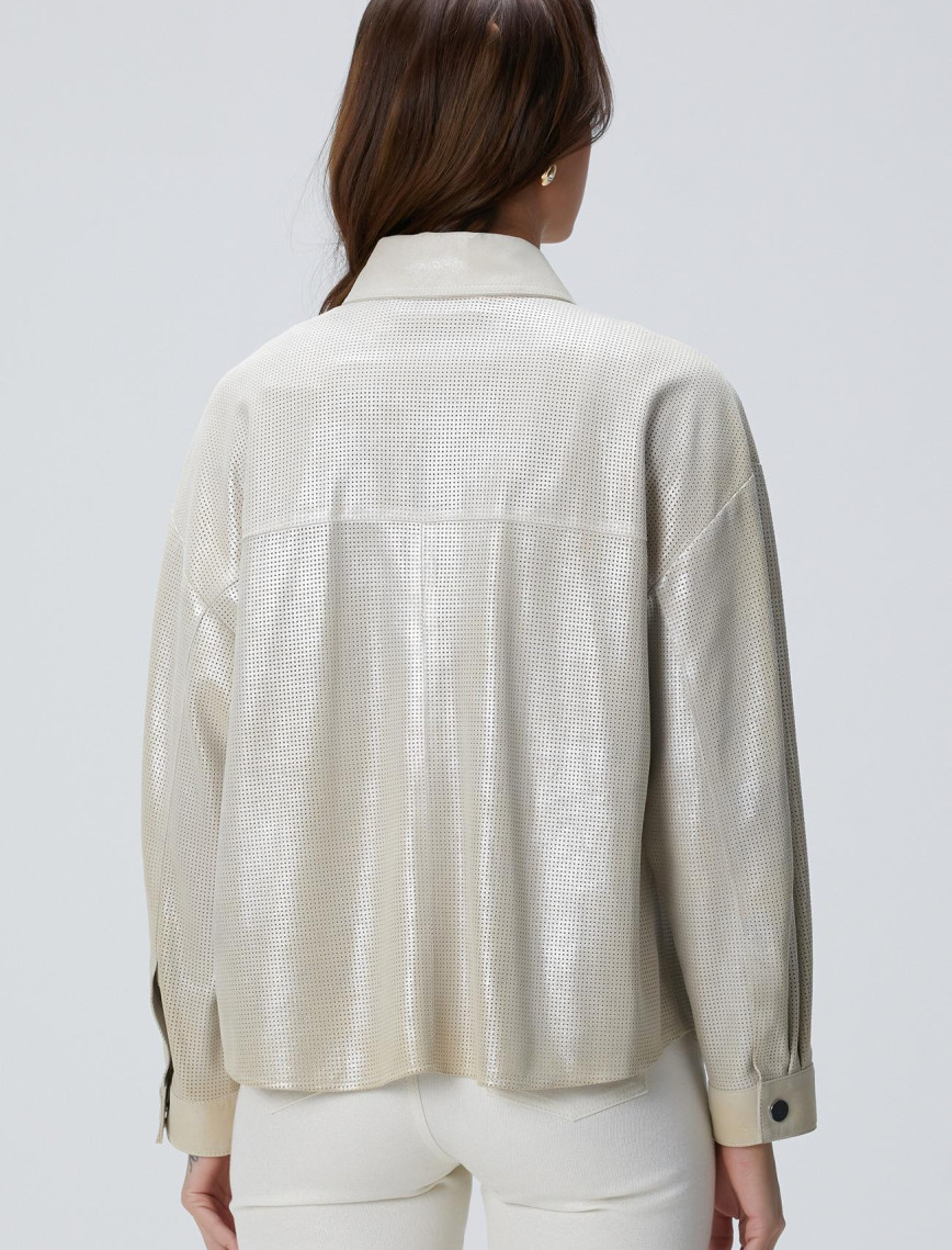 Network Kadın Taş Varaklı Deri Gömlek Network Kadın Taş Varaklı Deri Gömlek